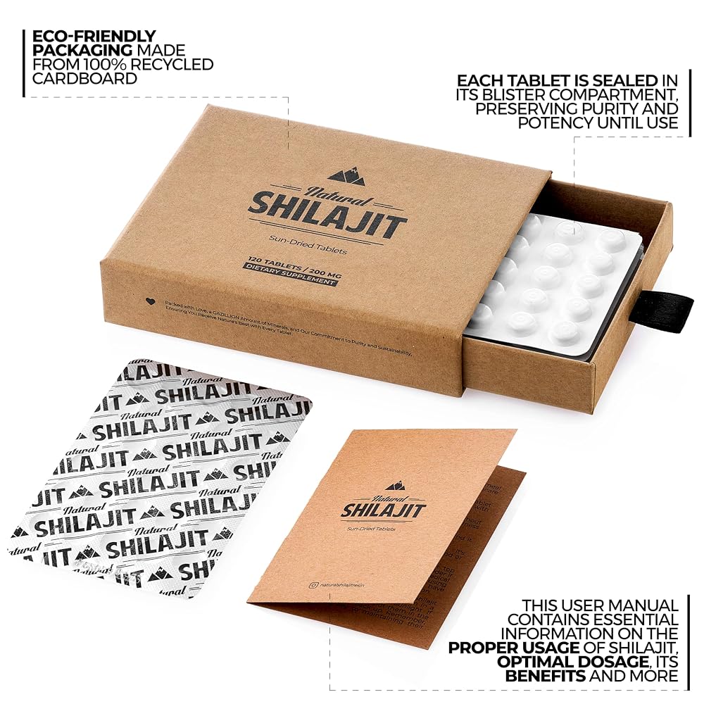 NATURAL SHILAJIT Pure Shilajit Tablets with Fulvic Acid - 120 Tablets - image 3