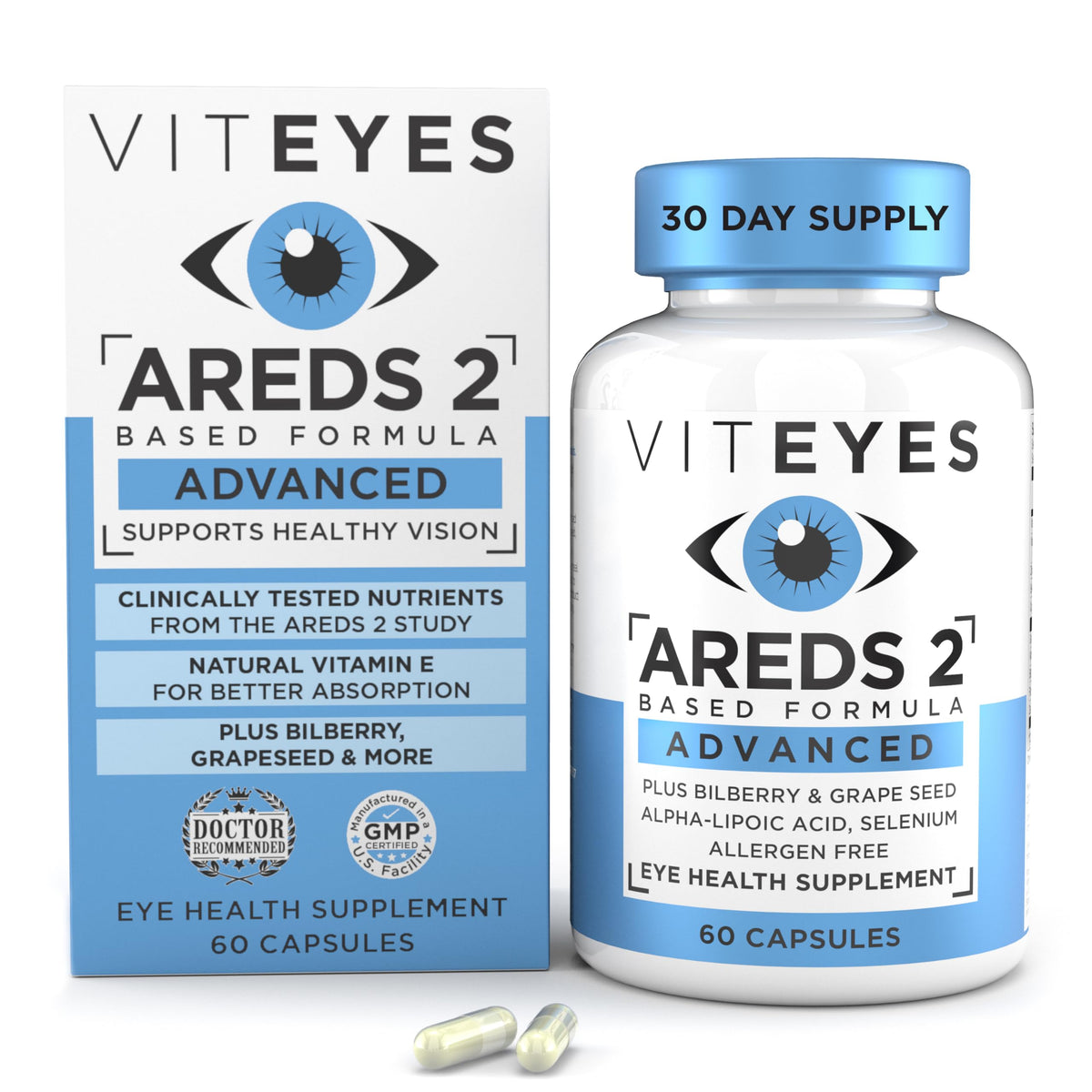 Viteyes AREDS 2 Advanced Macular Support Eye Vitamins - 60 Capsules