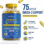 Presca Triple Strength Omega 3 Fish Oil 2400mg with Astaxanthin - 150 Softgels - image 3