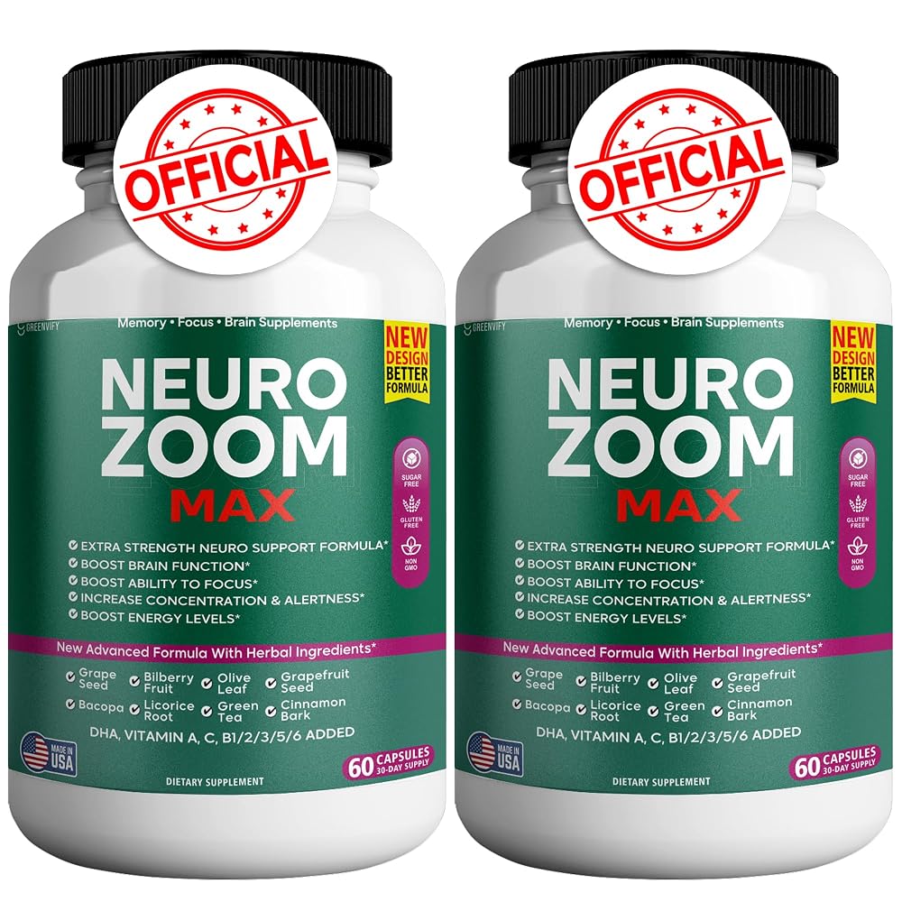 GREENVIFY Neuro Zoom Max Extra Strength Brain Support with Herbal