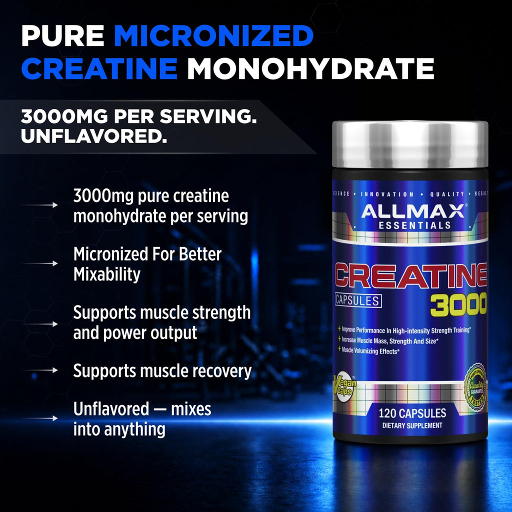 ALLMAX Creatine Monohydrate 3000 mg - 120 Capsules - image 2