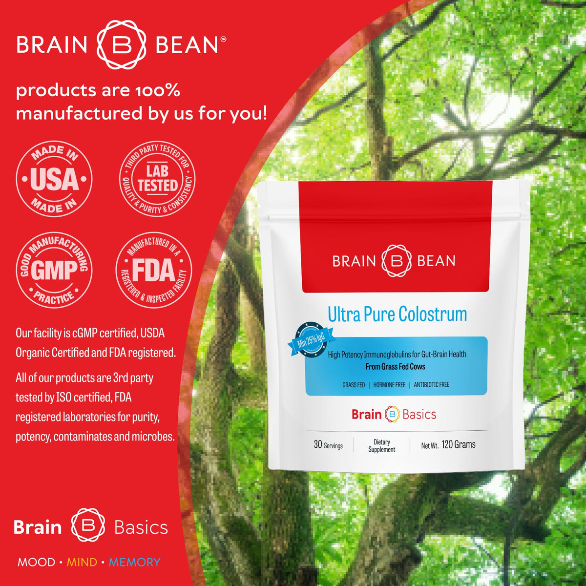 Brain Bean Ultra-Pure Colostrum Powder - 120 Grams - image 5
