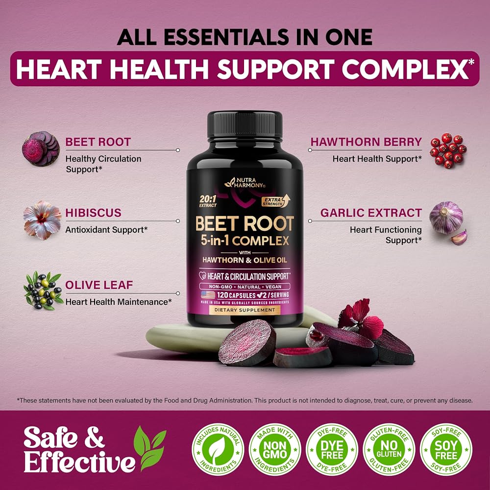 NUTRAHARMONY Beet Root Capsules - Healthy Blood Pressure Support