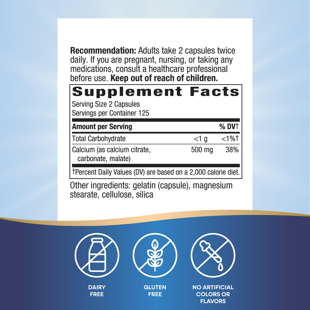 Nature's Way Calcium Citrate, Carbonate & Malate - 250 Capsules - image 2