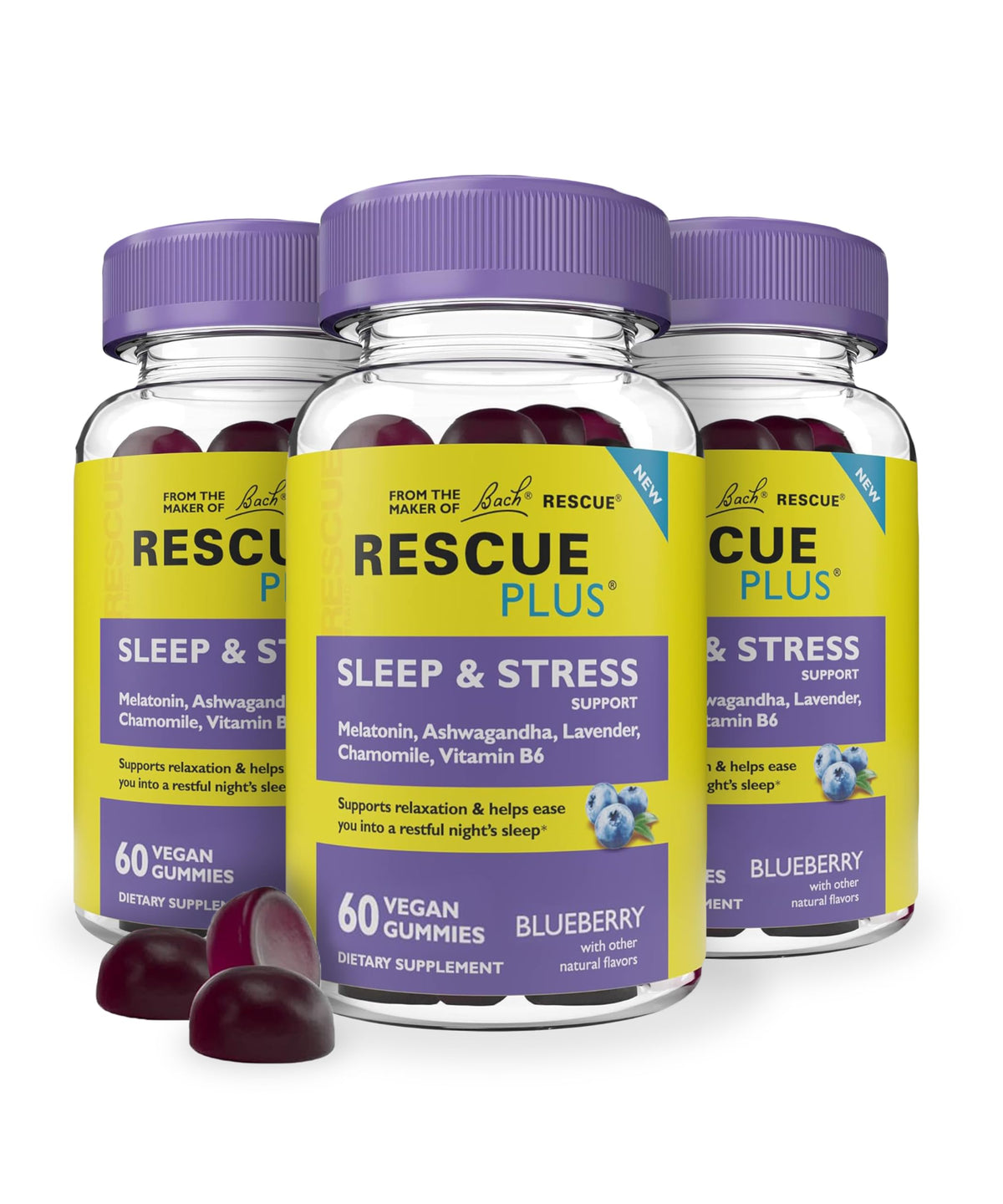 RESCUE Bach Plus Sleep & Stress Support Gummies