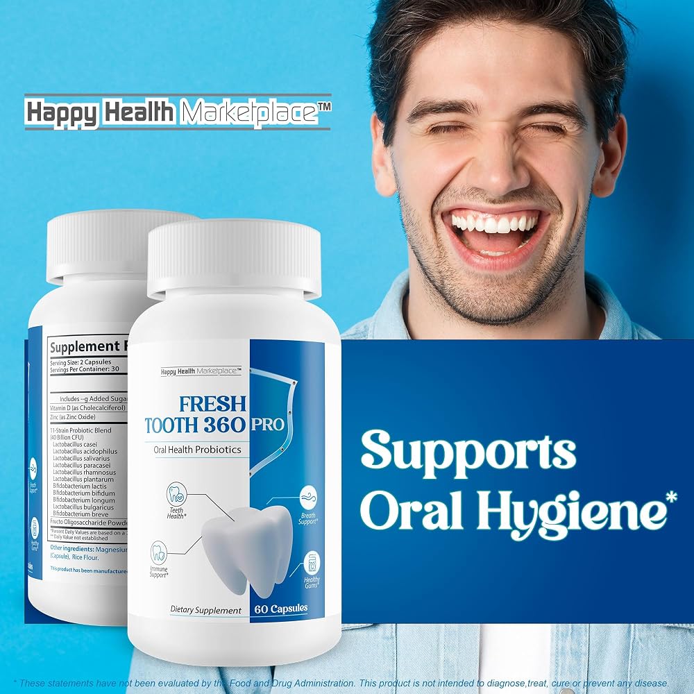 Happy Health Marketplace Fresh Tooth 360 Pro Oral Probiotics - 60 Capsules - image 5