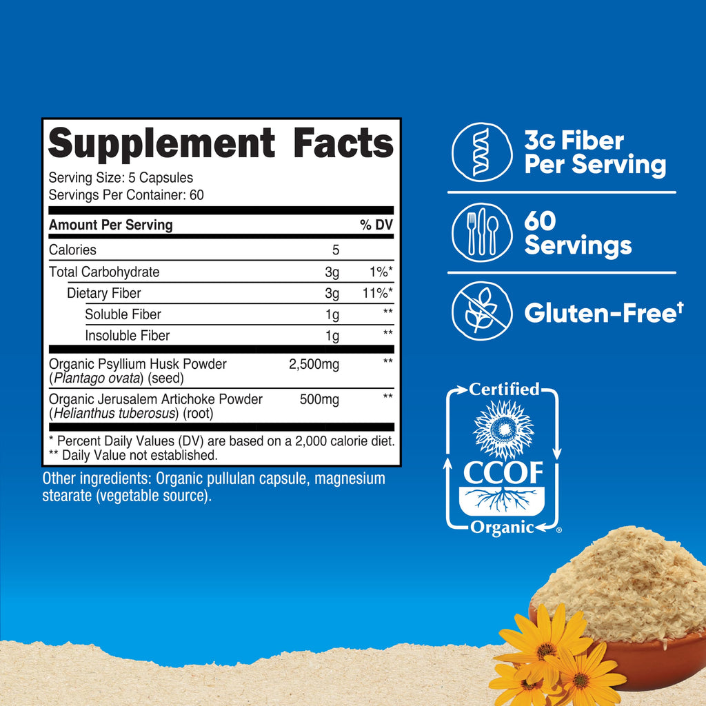 Nutricost Fiber Capsules - CCOF Certified Supplement