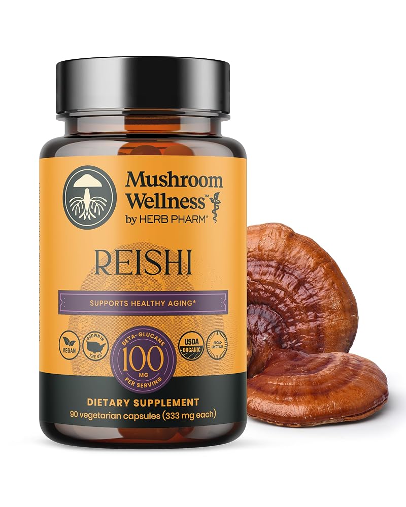 Herb Pharm Reishi Mushroom Capsules Immune Support - 90 Capsules
