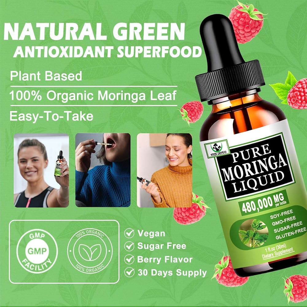 Vita letuo Organic Moringa Liquid Drops for Energy - 1 Fl Oz - image 4