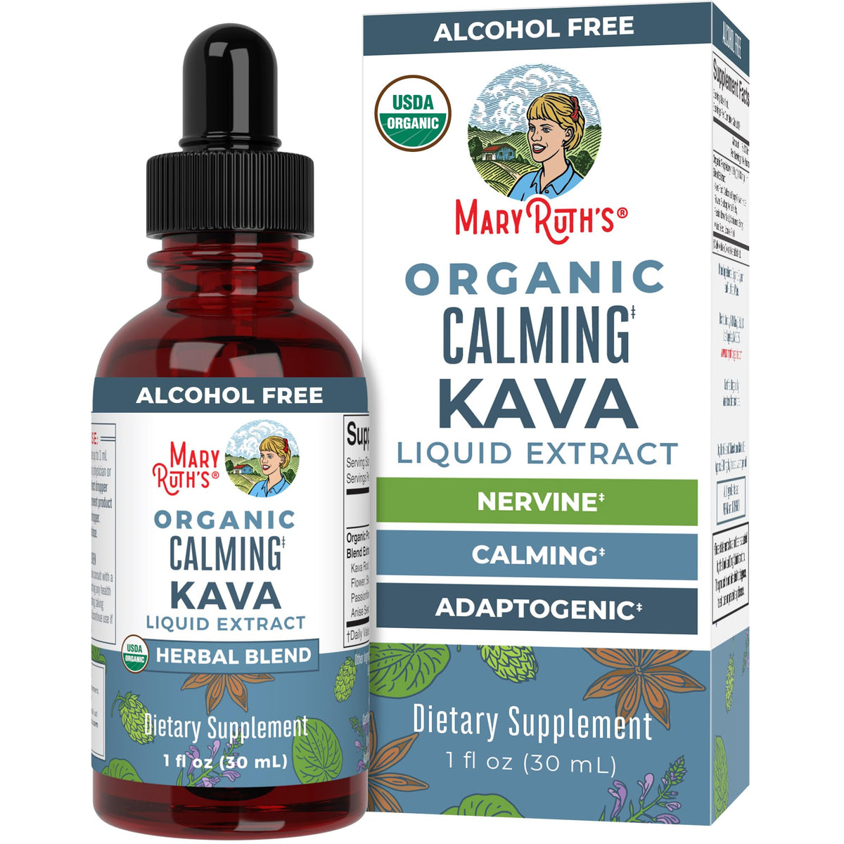 MaryRuth's Calming Kava Liquid Drops Herbal Supplement - 1 oz