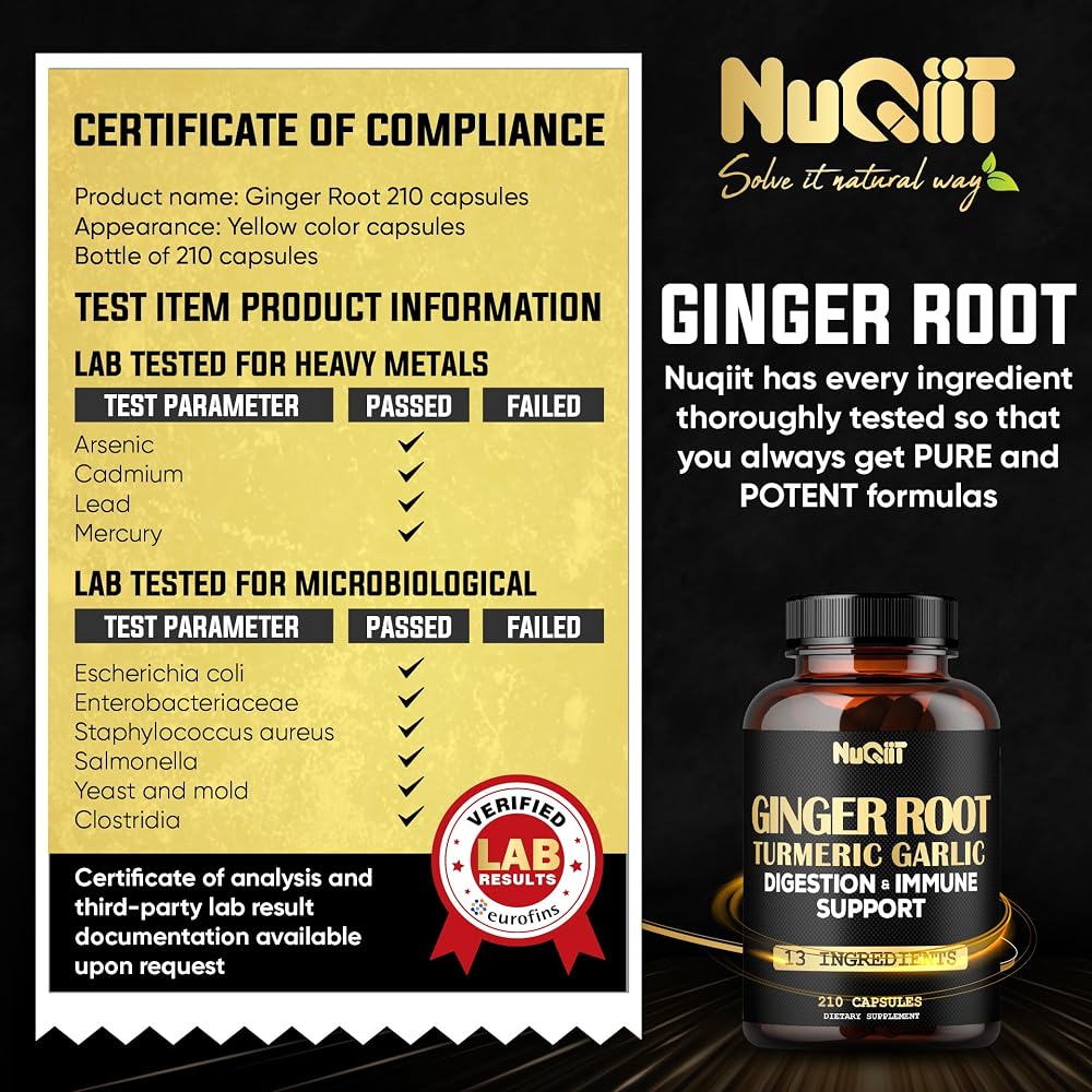 NUQIIT Ginger Supplements with Turmeric Curcumin - 210 Capsules - image 5
