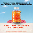 Vitamatic Magnesium Citrate Gummies 600mg per Serving - 60 Vegan