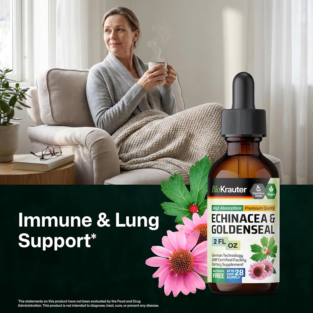 BIO KRAUTER Echinacea Goldenseal Immune & Respiratory Support - 2 Fl Oz - image 2