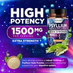 Built by Nature Psyllium Husk Capsules 1500mg Fiber Supplement