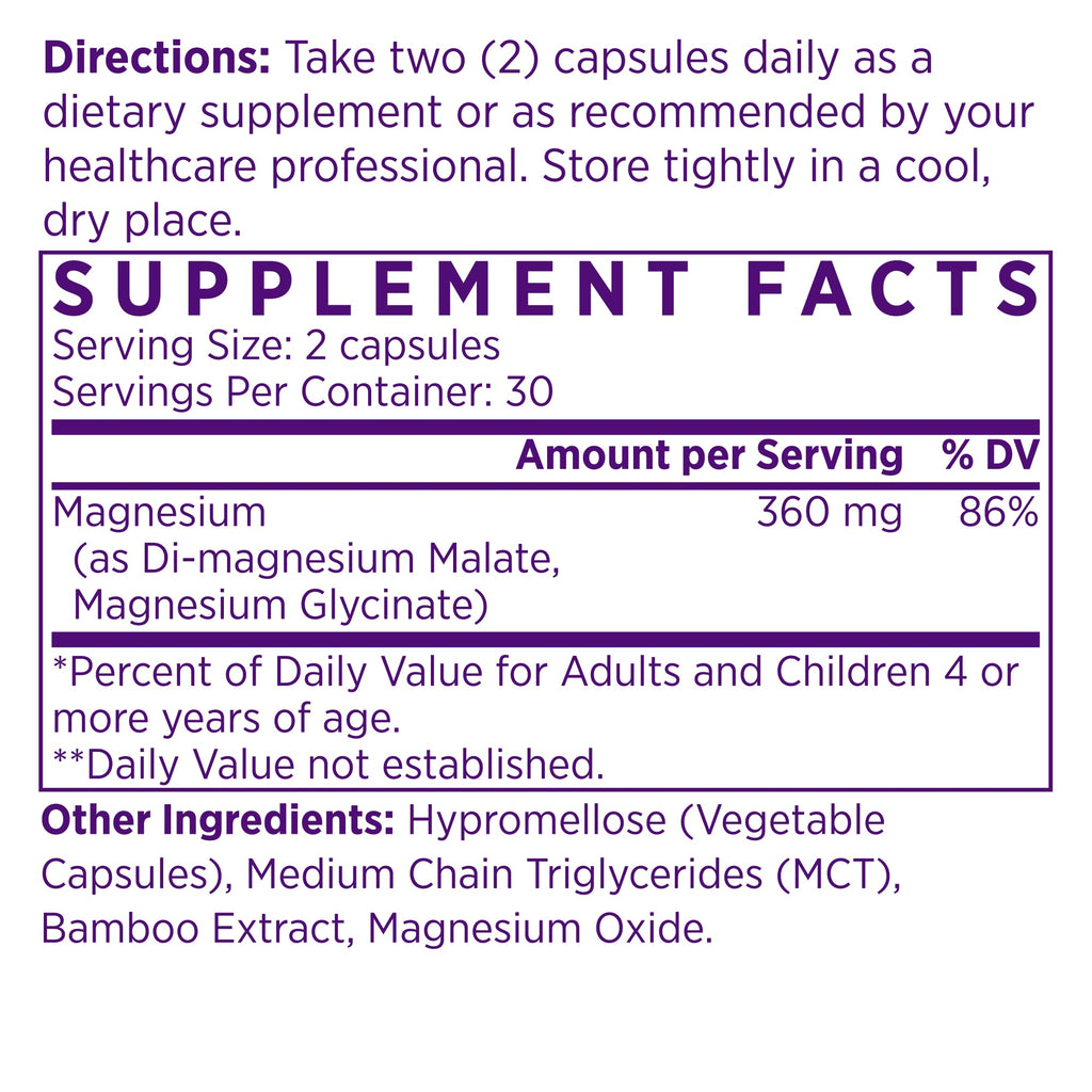 NAOMI Mighty Mg Magnesium Glycinate & Malate - 60 Capsules - image 2