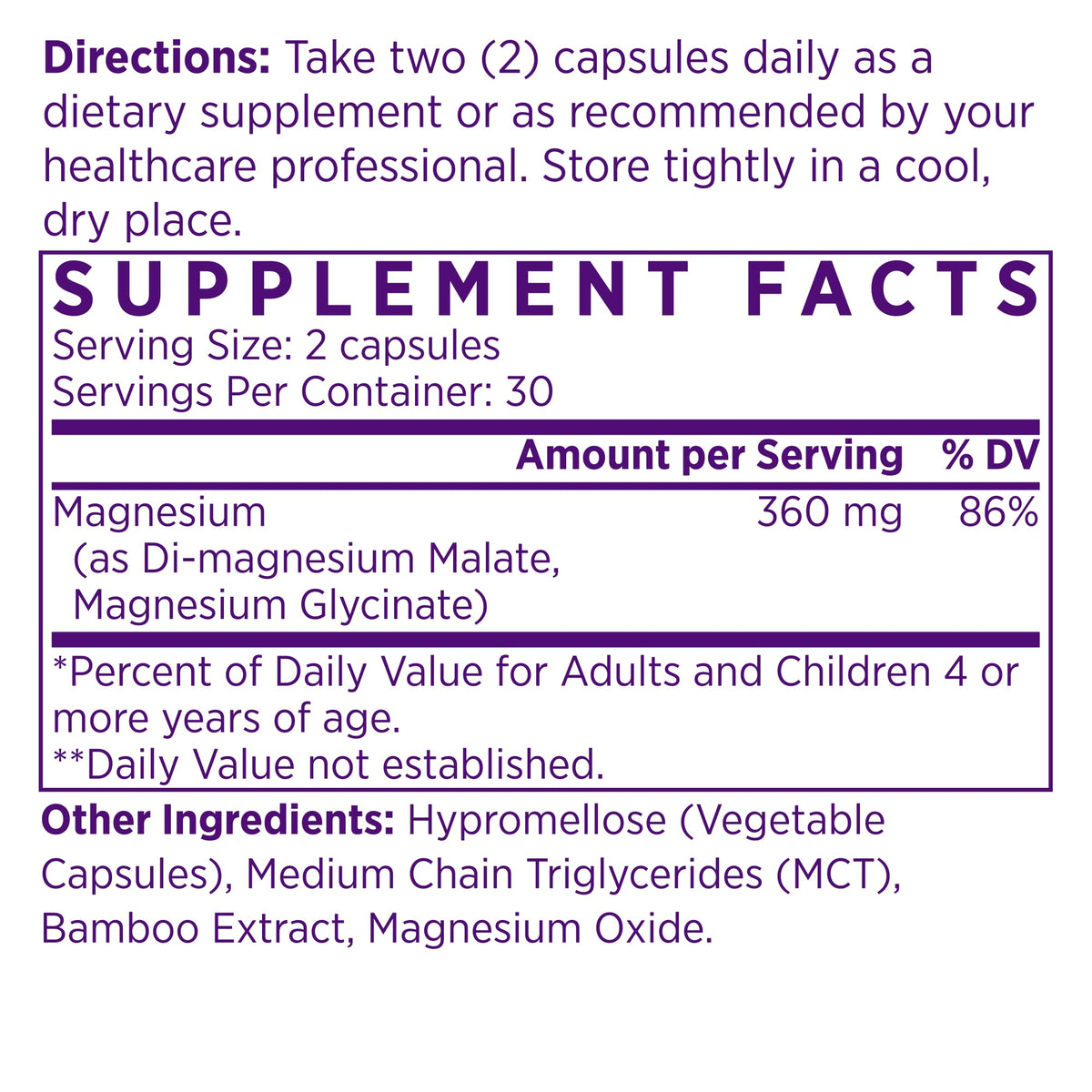 NAOMI Mighty Mg Magnesium Glycinate & Malate - 60 Capsules - image 2