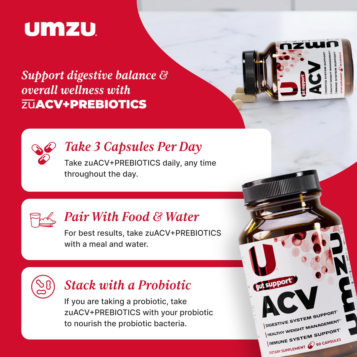 UMZU zuACV Apple Cider Vinegar Capsules - 90 Count - image 6