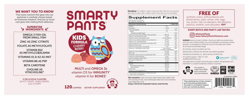 SmartyPants Kids Multivitamin Gummies with Omega 3 - 120 Ct - image 11