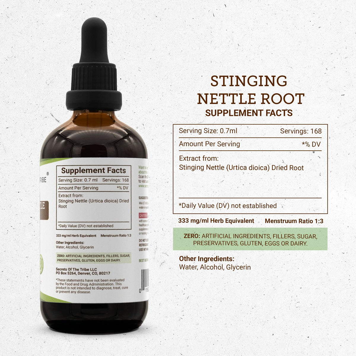 Secrets of the Tribe Stinging Nettle Root Tincture Alcohol Extract
