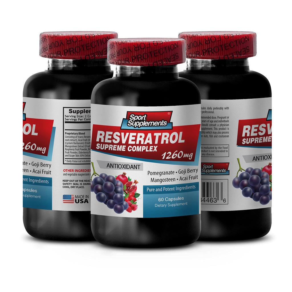 Sport Supplements Resveratrol Supreme 1200mg Antioxidant - 120 Capsules - image 2