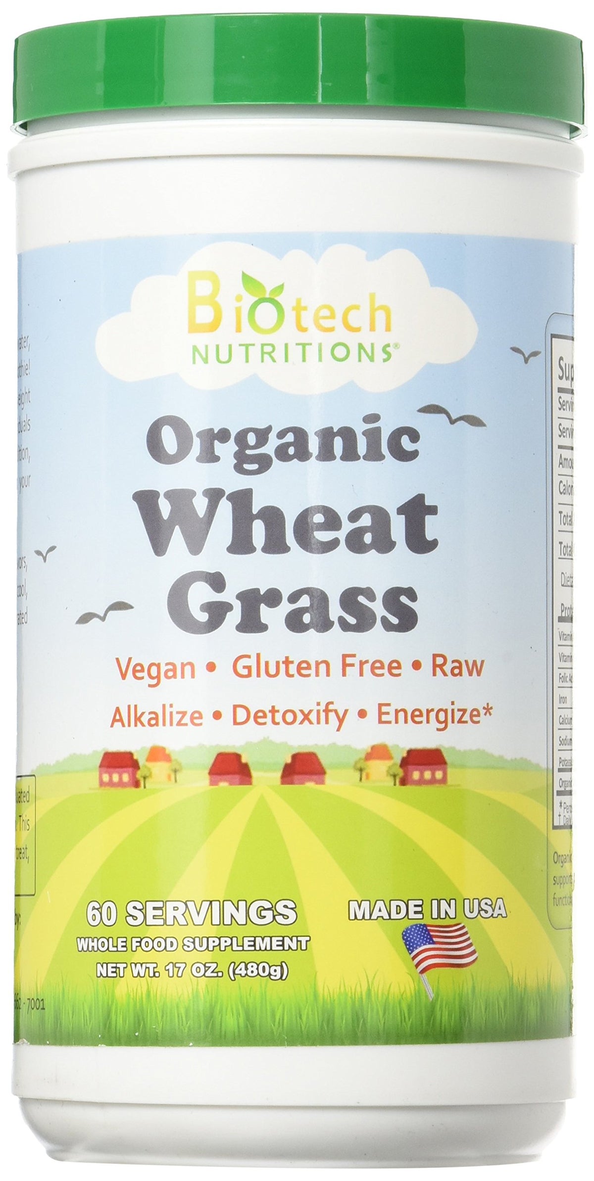 Biotech Nutritions Raw Organic Gluten Free Vegan Wheat Grass