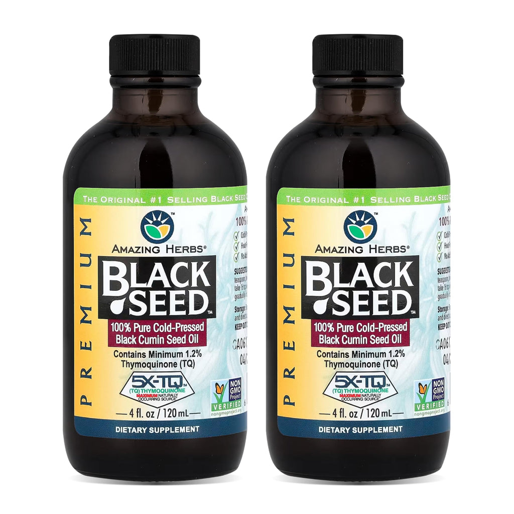 Amazing Herbs Premium Black Seed Oil - 4 Fl Oz (Pack of 2)