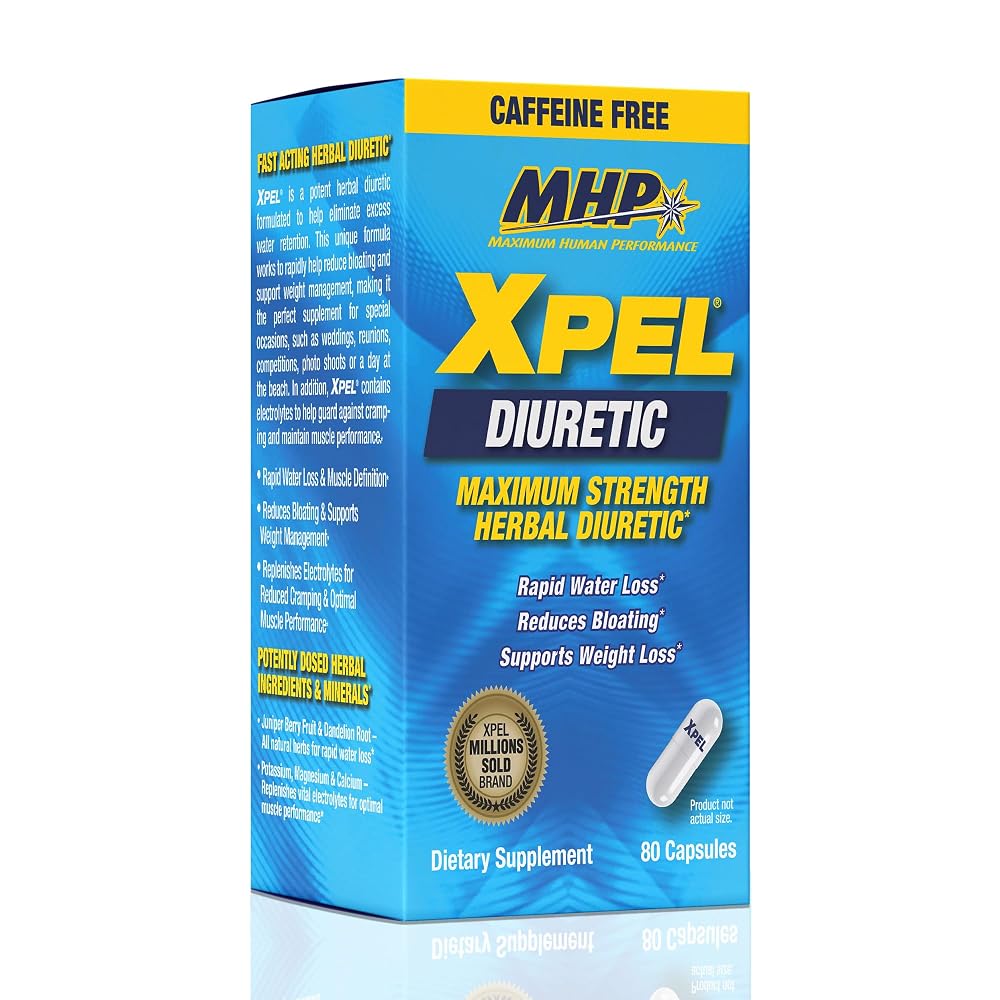 MHP Xpel Maximum Strength Diuretic Water Pills - 80 Capsules