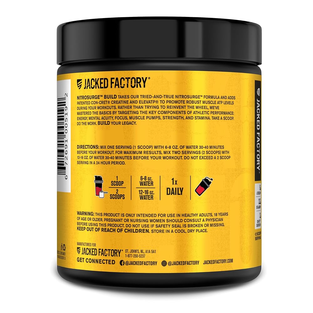 Jacked Factory Nitrosurge Build Pre-Workout Powder - 30 Servings - image 8