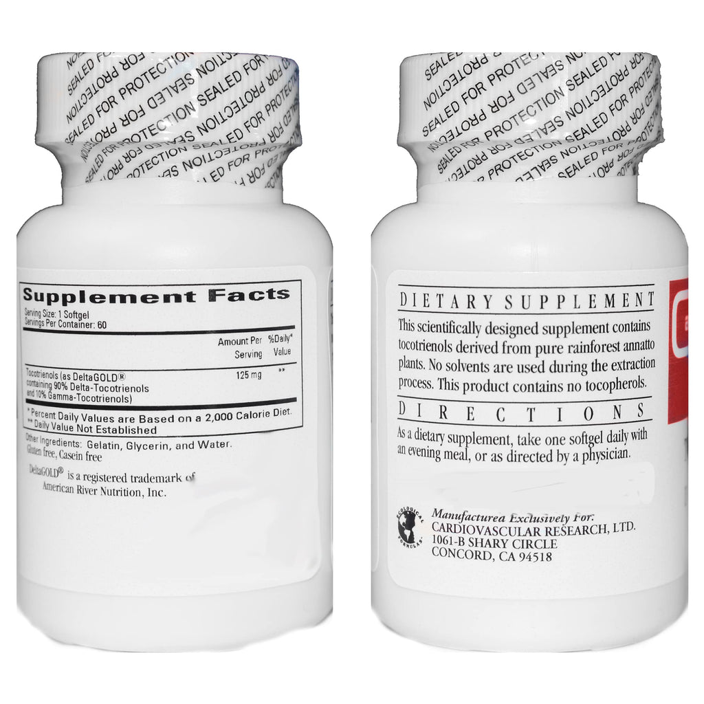 Cardiovascular Research Vitamin E Annatto Tocotrienols DeltaGOLD - 120 Softgels - image 2