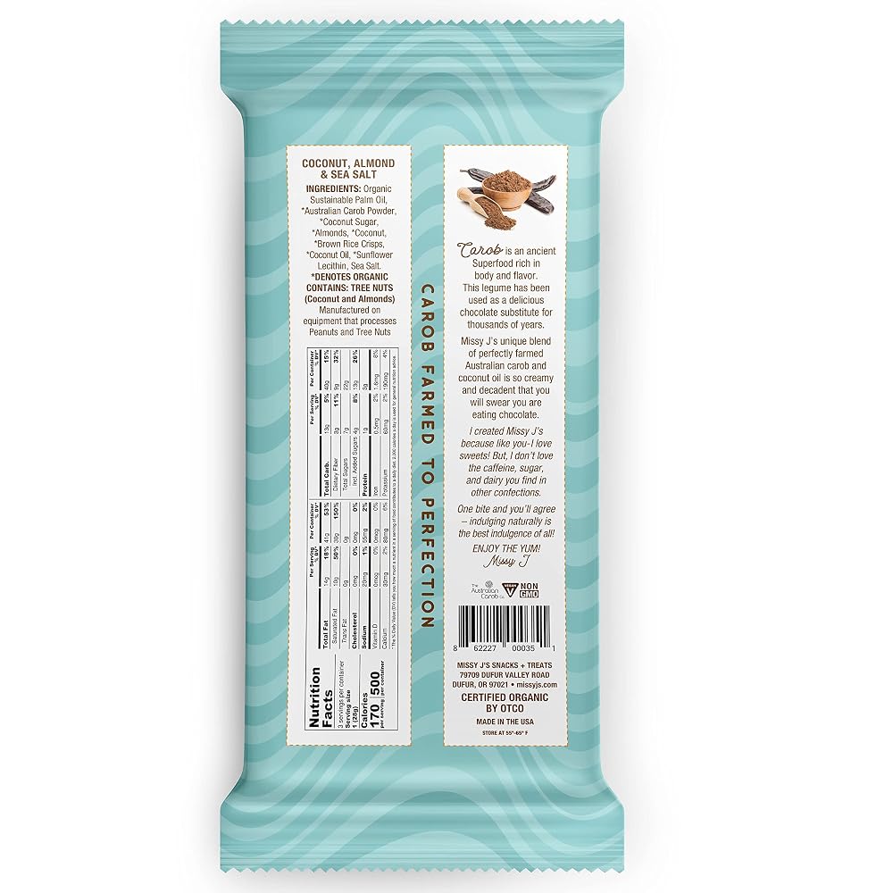 Missy J's Organic Carob Bars Variety 4 Pack - 4 Bars - image 3