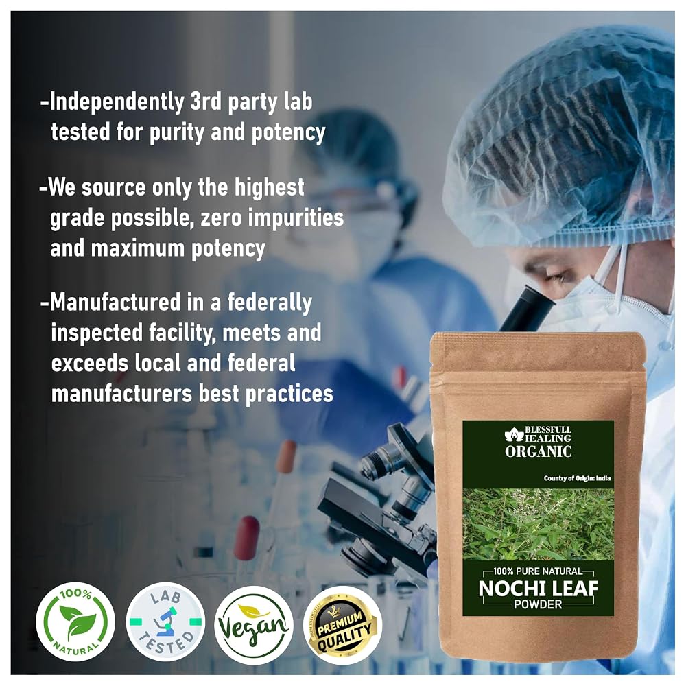 Blessfull Healing Organic Nochi Leaf Powder 100% Pure Natural 200