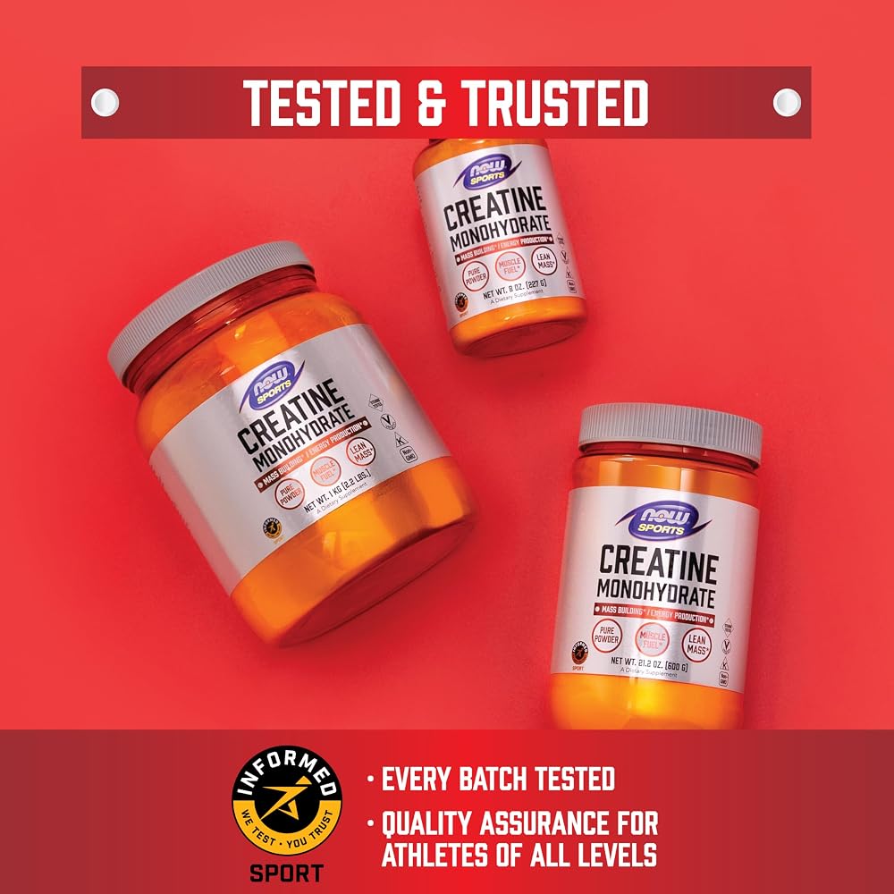 NOW Sports Creatine Monohydrate 750 mg - 240 Vegetarian Capsules - image 7