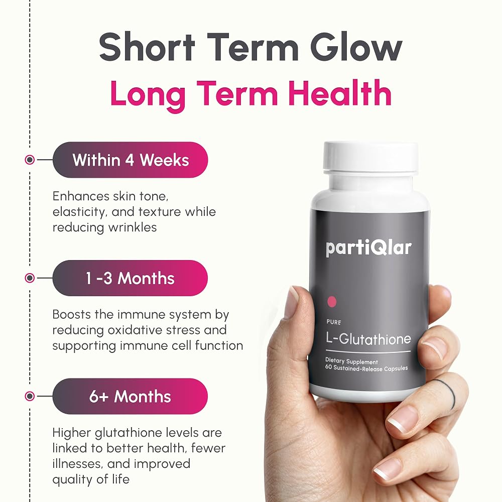 partiQlar L-Glutathione 500mg Antioxidant & Liver Support - 60 Capsules - image 5