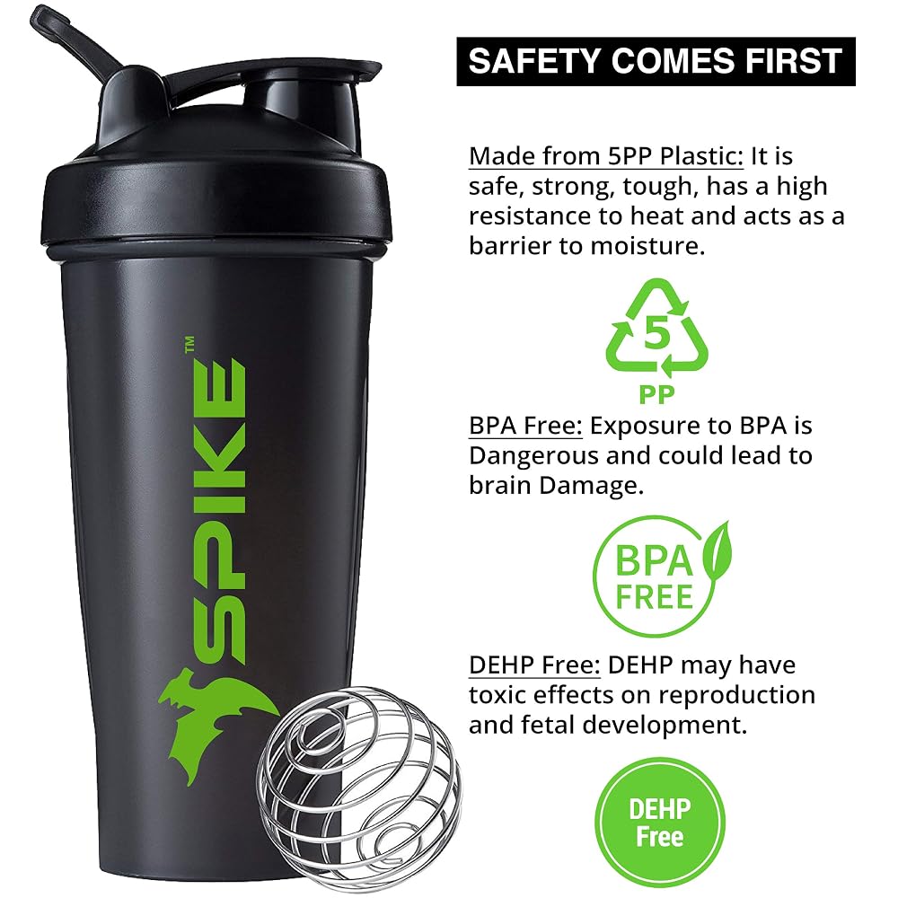 SPIKE Protein Shaker Bottle 700ml - Black - image 2