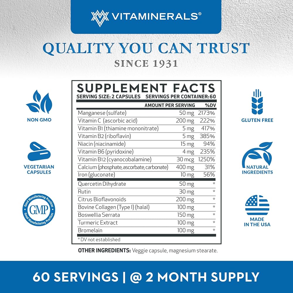 Vitaminerals 18 Ligatex Plus Ligament & Tendon Support - 120 Vegetarian Capsules - image 2