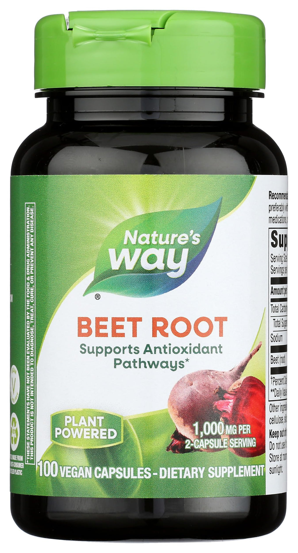 Nature's Way Beet Root Powder 500mg - 100 Capsules