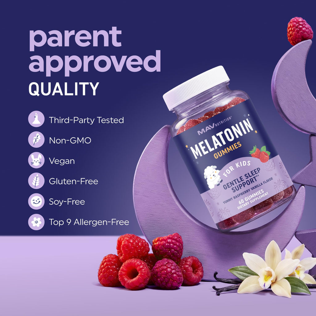 MAV NUTRITION Kids Melatonin Gummies Sleep Support 1 mg - 60 Gummies - image 6