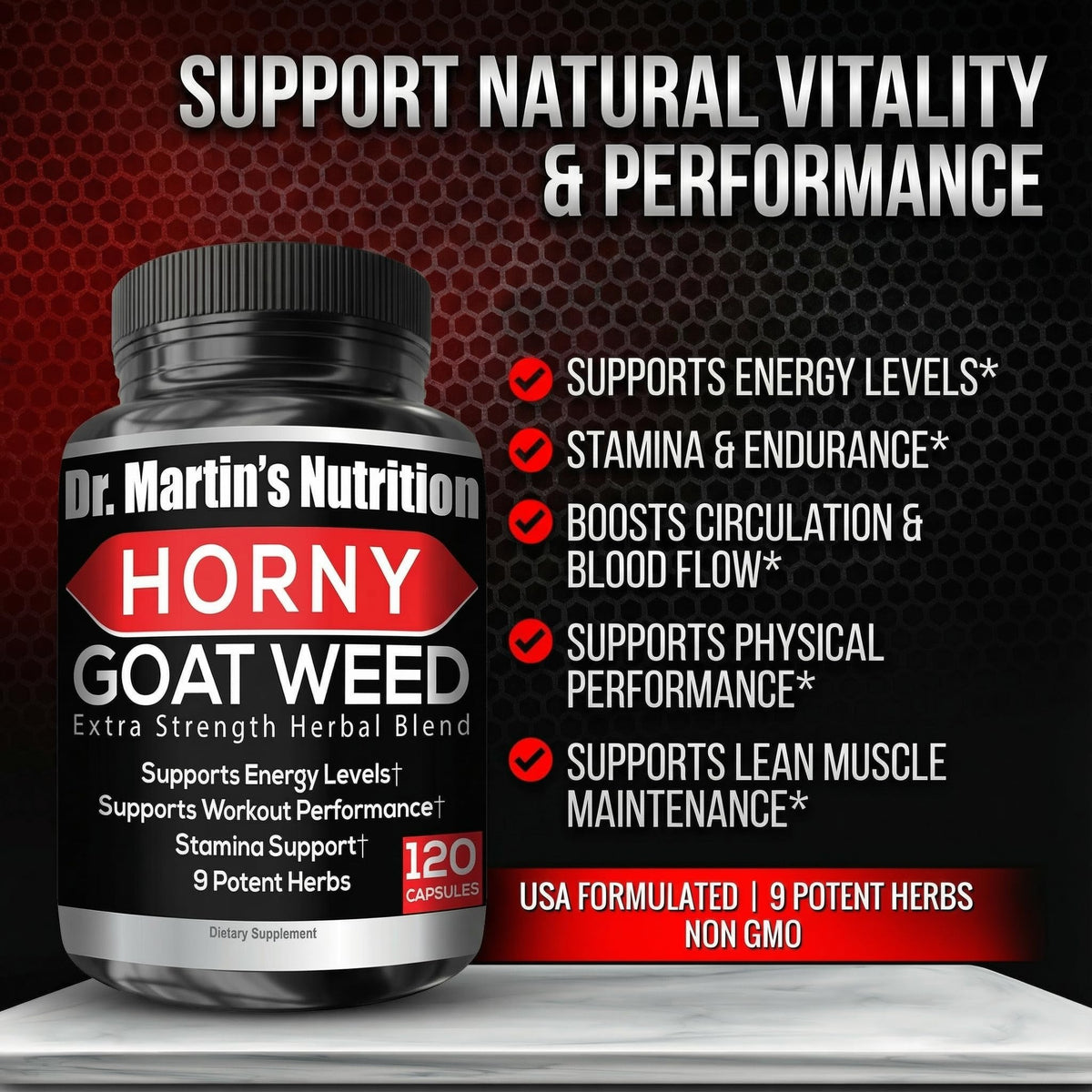 DR. MARTIN'S NUTRITION Horny Goat Weed for Energy - 120 Capsules - image 4