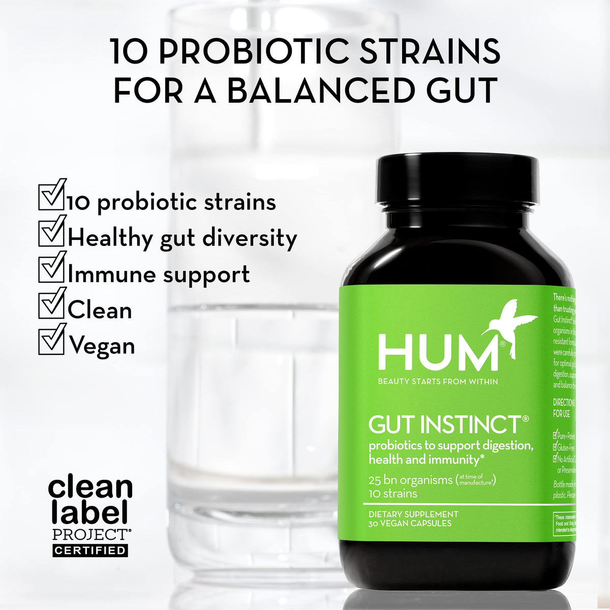 HUM Gut Instinct Daily Probiotic Lactobacillus - 90 Capsules - image 4