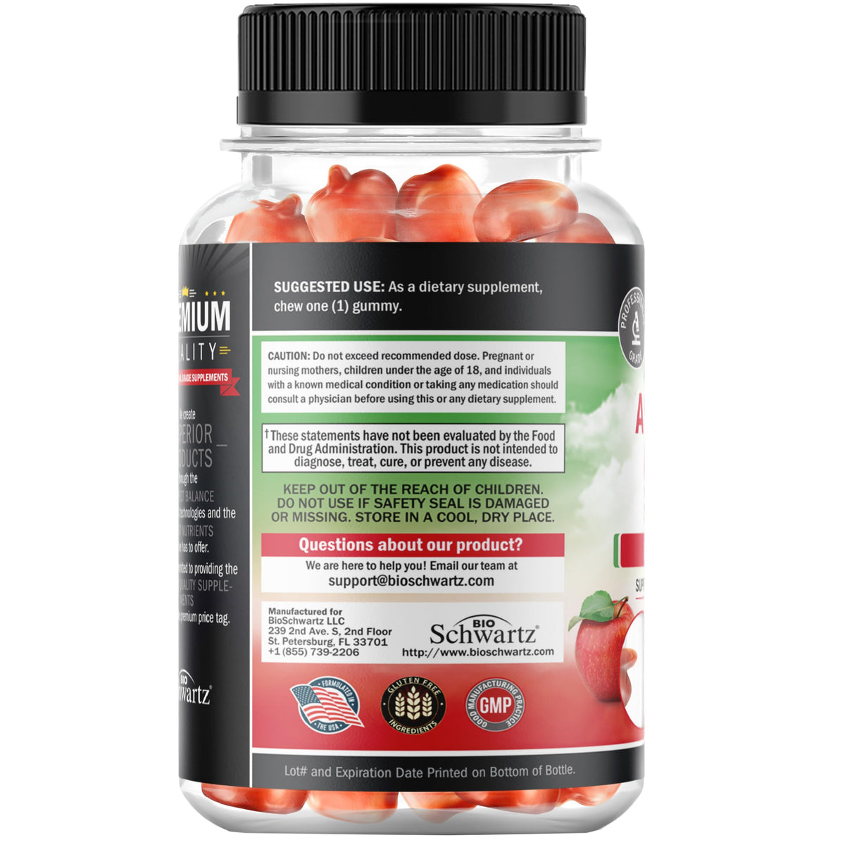 BioSchwartz Apple Cider Vinegar Gummies with Mother - 90 Count - image 7