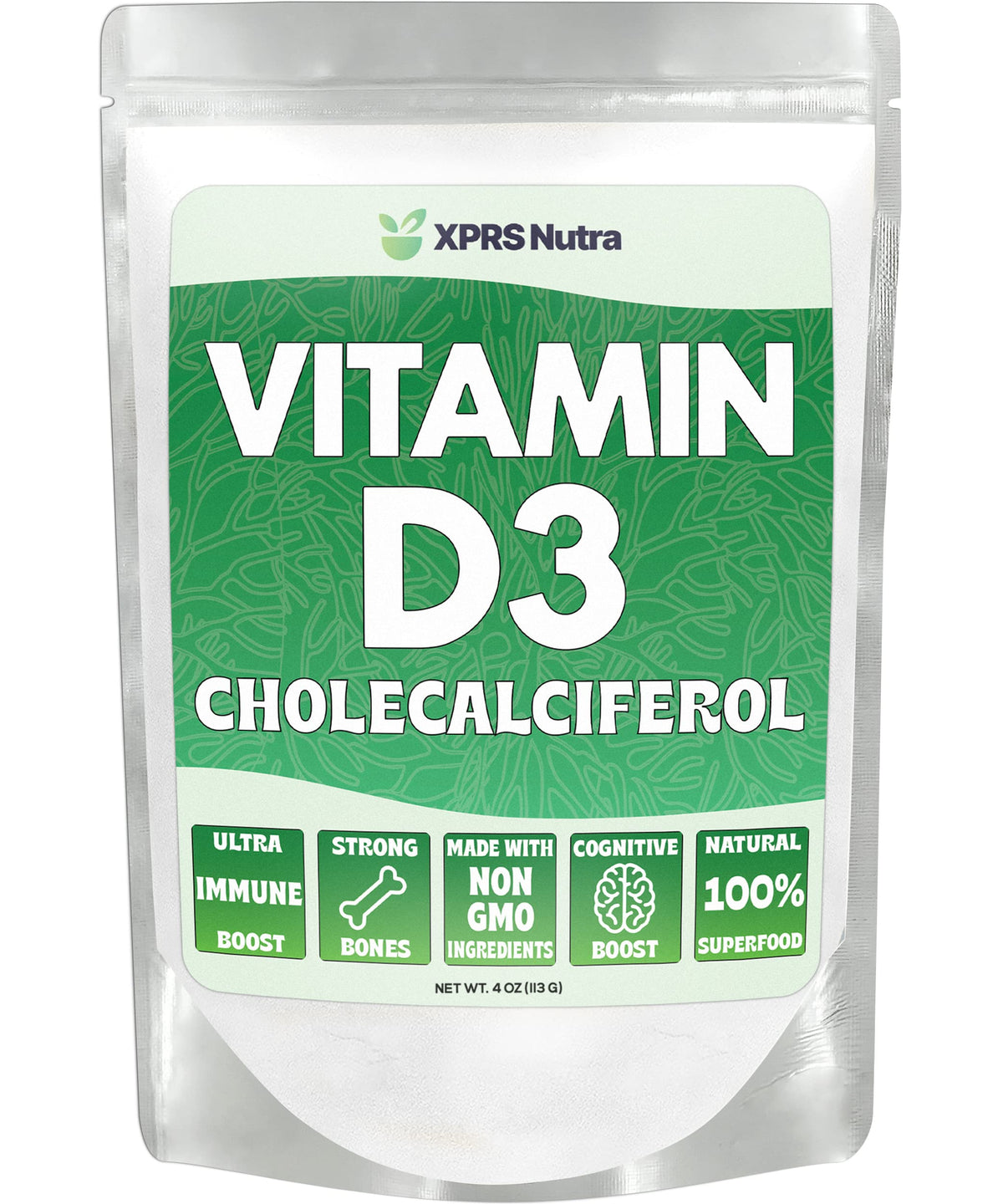 XPRS Nutra Vitamin D3 Powder (Cholecalciferol) - Unflavored VIT D