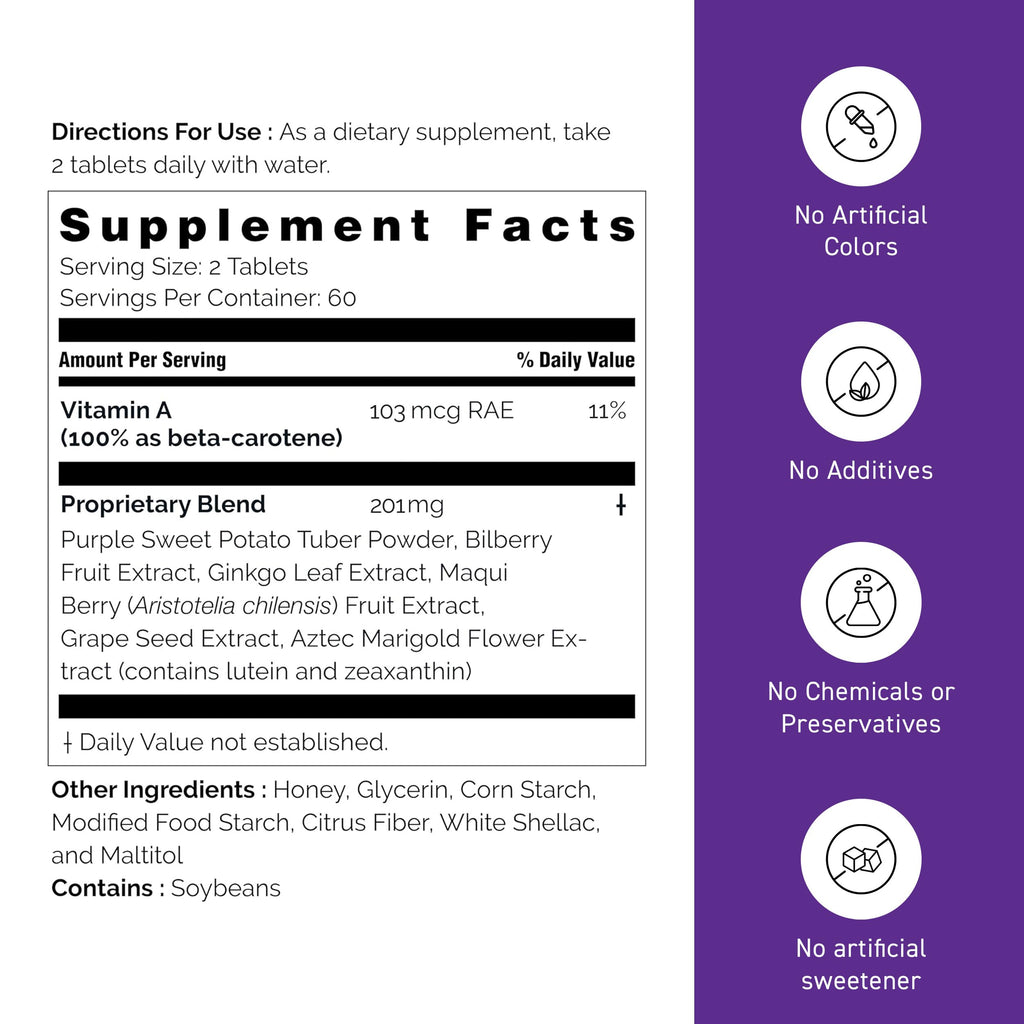 Umeken Eye Clear Blueberry Lutein Vision Supplement - 240 Tablets - image 6