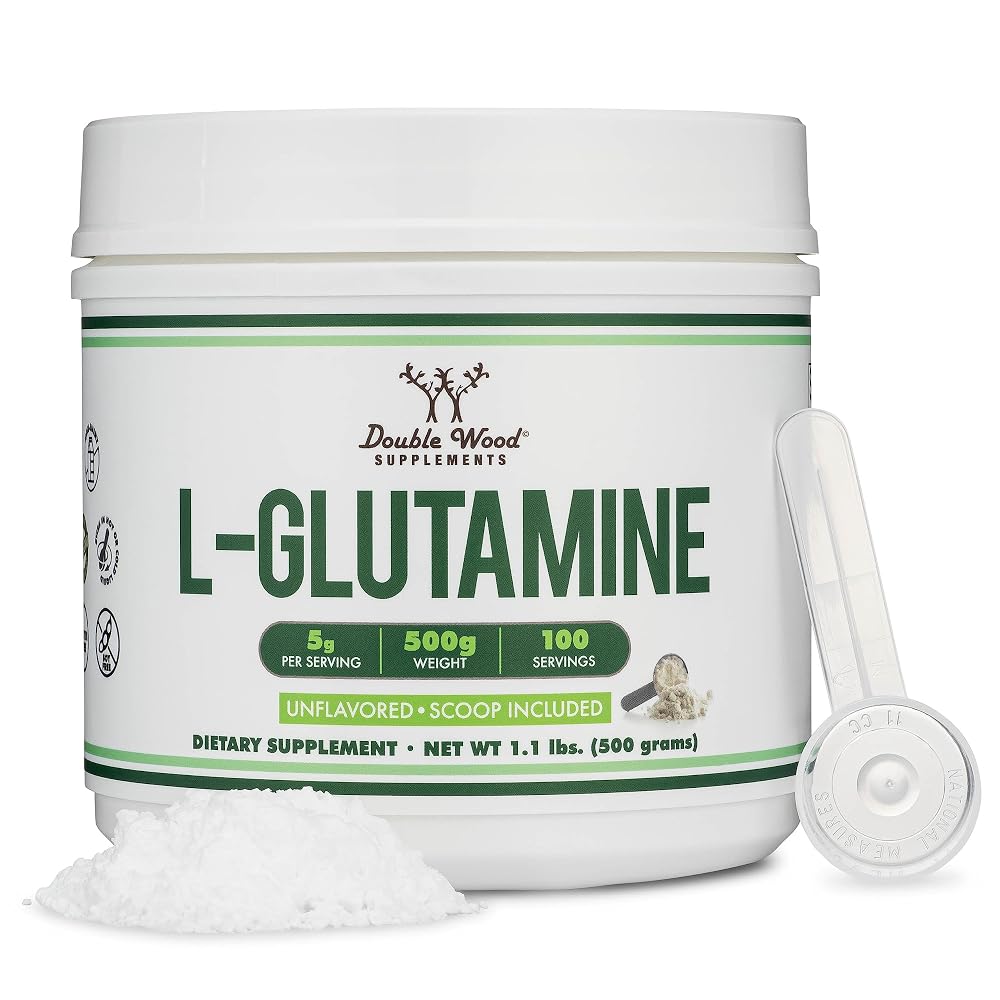 Double Wood Supplements L-Glutamine Powder 5g - 100 Servings