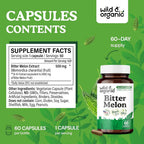 Wild & Organic Bitter Melon Capsules 500 mg - Digestive Support