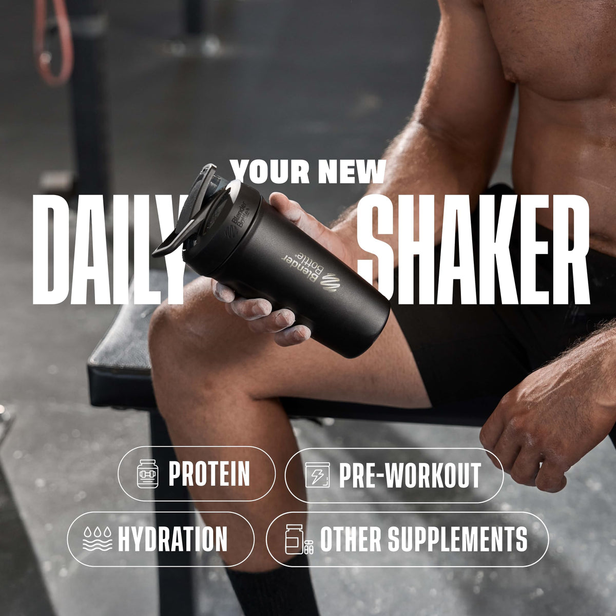 BlenderBottle Sport Flip Stainless Steel Shaker Bottle