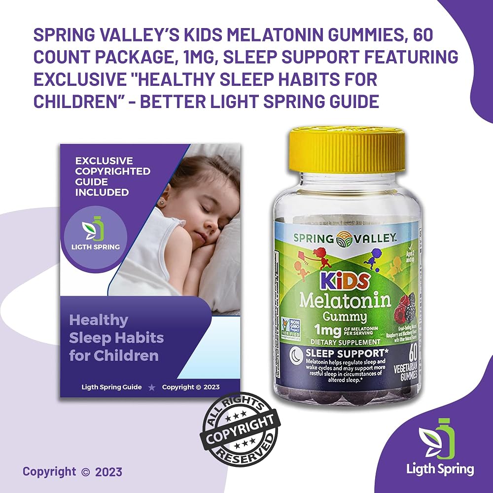 LightSpring Vegetarian Melatonin Gummies for Kids Sleep Support - 60 Count - image 2