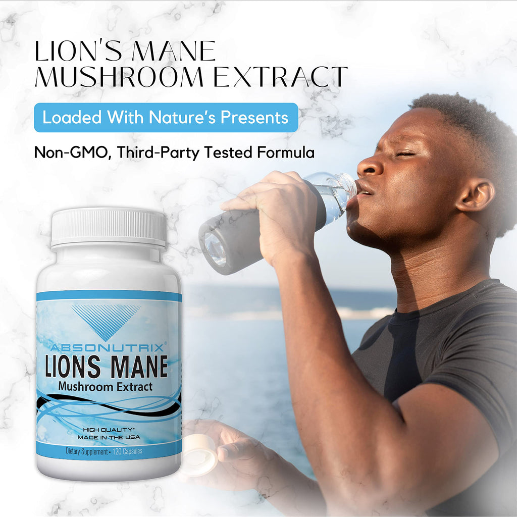 Absonutrix Lion's Mane Mushroom Extract 500 mg - 120 Capsules - image 5