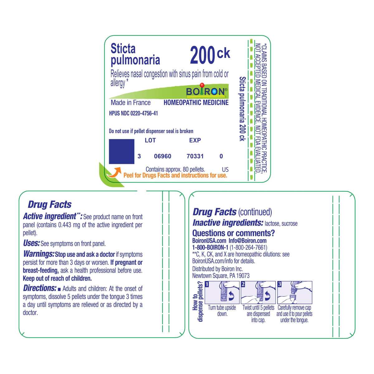 Boiron Sticta Pulmonaria 200Ck Nasal Congestion Relief - 80 Pellets - image 9
