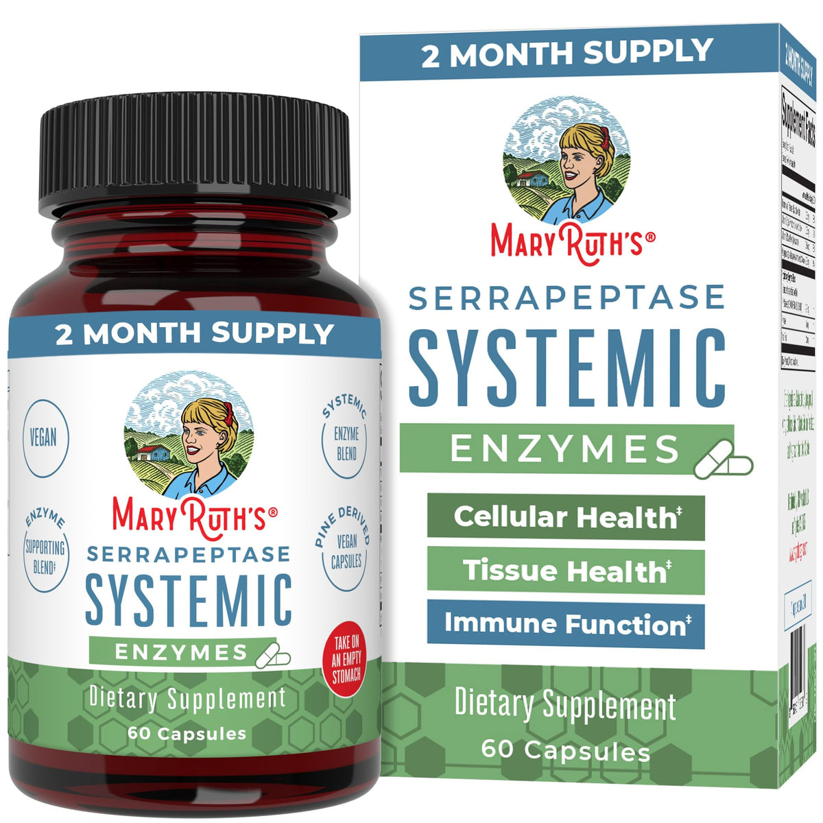 MaryRuth's Serrapeptase Enzymes Vegan Capsules - 60 Count