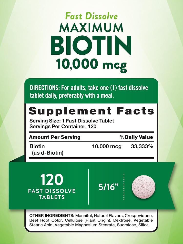 Beyondeals Nature's Truth Biotin 10000 mcg for Hair Growth - 120 Tablets - image 4